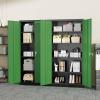 imageGreenvelly Steel SnapIt Storage Cabinet 72quot Locking Metal Garage Storage Cabinet with 4 Adjustable Shelves 2 Doors and Lock for File Office Garage Home BlackBlack Green