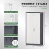 imageGreenvelly Steel SnapIt Storage Cabinet 72quot Locking Metal Garage Storage Cabinet with 4 Adjustable Shelves 2 Doors and Lock for File Office Garage Home BlackGray White