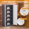 imageGreenvelly Steel SnapIt Storage Cabinet 72quot Locking Metal Garage Storage Cabinet with 4 Adjustable Shelves 2 Doors and Lock for File Office Garage Home BlackGray White