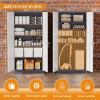 imageGreenvelly Steel SnapIt Storage Cabinet 72quot Locking Metal Garage Storage Cabinet with 4 Adjustable Shelves 2 Doors and Lock for File Office Garage Home BlackGray White