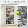imageGreenvelly Steel SnapIt Storage Cabinet 72quot Locking Metal Garage Storage Cabinet with 4 Adjustable Shelves 2 Doors and Lock for File Office Garage Home BlackWhite