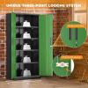 imageGreenvelly Steel SnapIt Storage Cabinet 72quot Locking Metal Garage Storage Cabinet with 4 Adjustable Shelves 2 Doors and Lock for File Office Garage Home BlackBlack Green