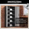 imageGreenvelly Steel SnapIt Storage Cabinet 72quot Locking Metal Garage Storage Cabinet with 4 Adjustable Shelves 2 Doors and Lock for File Office Garage Home BlackBlack Grey