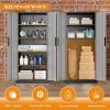imageGreenvelly Steel SnapIt Storage Cabinet 72quot Locking Metal Garage Storage Cabinet with 4 Adjustable Shelves 2 Doors and Lock for File Office Garage Home BlackBlack Grey