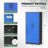 imageGreenvelly Steel SnapIt Storage Cabinet 72quot Locking Metal Garage Storage Cabinet with 4 Adjustable Shelves 2 Doors and Lock for File Office Garage Home BlackBlack Blue