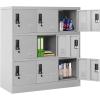 imageGreenvelly Metal Locker 72quot Metal Lockers for Employees with Locking Doors Lockable Steel Locker Storage for Office School Gym Home BlackGrey