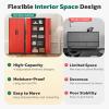 imageGreenvelly 63quot H Metal Pantry Storage Cabinet Black Locking Metal Cabinet with 4 Adjustable Shelves Kitchen Pantry Cabinets for Office Home Garage Pantry KitchenBlack Red