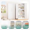 imageGreenvelly 63quot H Metal Pantry Storage Cabinet Black Locking Metal Cabinet with 4 Adjustable Shelves Kitchen Pantry Cabinets for Office Home Garage Pantry KitchenWhite