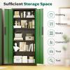 imageGreenvelly 63quot H Metal Pantry Storage Cabinet Black Locking Metal Cabinet with 4 Adjustable Shelves Kitchen Pantry Cabinets for Office Home Garage Pantry KitchenBlack Green