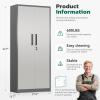 imageGreenvelly 63quot H Metal Pantry Storage Cabinet Black Locking Metal Cabinet with 4 Adjustable Shelves Kitchen Pantry Cabinets for Office Home Garage Pantry KitchenWhite Grey