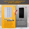 imageGreenvelly Metal Garage Storage Cabinet with 2 Doors and 4 Adjustable Shelves 72H Steel Lockable Storage CabinetTall Metal Cabinet Locking File Cabinet for OfficeHome Garage Gym SchoolDark Grey