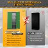 imageGreenvelly Metal Garage Storage Cabinet with 2 Doors and 4 Adjustable Shelves 72H Steel Lockable Storage CabinetTall Metal Cabinet Locking File Cabinet for OfficeHome Garage Gym SchoolBlack Green