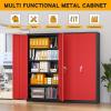 imageGreenvelly Metal Garage Storage Cabinet with 2 Doors and 4 Adjustable Shelves 72H Steel Lockable Storage CabinetTall Metal Cabinet Locking File Cabinet for OfficeHome Garage Gym SchoolBlack Red