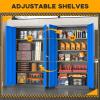 imageGreenvelly Metal Garage Storage Cabinet with 2 Doors and 4 Adjustable Shelves 72H Steel Lockable Storage CabinetTall Metal Cabinet Locking File Cabinet for OfficeHome Garage Gym SchoolBlack Blue