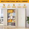 imageGreenvelly Metal Garage Storage Cabinet with 2 Doors and 4 Adjustable Shelves 72H Steel Lockable Storage CabinetTall Metal Cabinet Locking File Cabinet for OfficeHome Garage Gym SchoolGrey