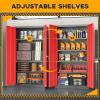 imageGreenvelly Metal Garage Storage Cabinet with 2 Doors and 4 Adjustable Shelves 72H Steel Lockable Storage CabinetTall Metal Cabinet Locking File Cabinet for OfficeHome Garage Gym SchoolBlack Red