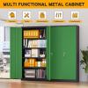 imageGreenvelly Metal Garage Storage Cabinet with 2 Doors and 4 Adjustable Shelves 72H Steel Lockable Storage CabinetTall Metal Cabinet Locking File Cabinet for OfficeHome Garage Gym SchoolBlack Green