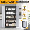 imageGreenvelly Metal Garage Storage Cabinet with 2 Doors and 4 Adjustable Shelves 72H Steel Lockable Storage CabinetTall Metal Cabinet Locking File Cabinet for OfficeHome Garage Gym SchoolBlack Grey