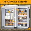 imageGreenvelly Metal Garage Storage Cabinet with 2 Doors and 4 Adjustable Shelves 72H Steel Lockable Storage CabinetTall Metal Cabinet Locking File Cabinet for OfficeHome Garage Gym SchoolDark Grey