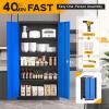 imageGreenvelly Metal Garage Storage Cabinet with 2 Doors and 4 Adjustable Shelves 72H Steel Lockable Storage CabinetTall Metal Cabinet Locking File Cabinet for OfficeHome Garage Gym SchoolBlack Blue