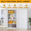 imageGreenvelly Metal Garage Storage Cabinet with 2 Doors and 4 Adjustable Shelves 72H Steel Lockable Storage CabinetTall Metal Cabinet Locking File Cabinet for OfficeHome Garage Gym SchoolWhite