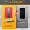 imageGreenvelly Metal Garage Storage Cabinet with 2 Doors and 4 Adjustable Shelves 72H Steel Lockable Storage CabinetTall Metal Cabinet Locking File Cabinet for OfficeHome Garage Gym SchoolBlack Red