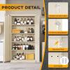 imageGreenvelly Metal Garage Storage Cabinet with 2 Doors and 4 Adjustable Shelves 72H Steel Lockable Storage CabinetTall Metal Cabinet Locking File Cabinet for OfficeHome Garage Gym SchoolGrey