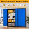 imageGreenvelly Metal Garage Storage Cabinet with 2 Doors and 4 Adjustable Shelves 72H Steel Lockable Storage CabinetTall Metal Cabinet Locking File Cabinet for OfficeHome Garage Gym SchoolBlack Blue
