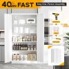 imageGreenvelly Metal Garage Storage Cabinet with 2 Doors and 4 Adjustable Shelves 72H Steel Lockable Storage CabinetTall Metal Cabinet Locking File Cabinet for OfficeHome Garage Gym SchoolWhite