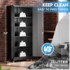 imageGreenvelly Metal Garage Storage Cabinet with 2 Doors and 4 Adjustable Shelves 72H Steel Lockable Storage CabinetTall Metal Cabinet Locking File Cabinet for OfficeHome Garage Gym SchoolBlack