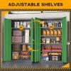 imageGreenvelly Metal Garage Storage Cabinet with 2 Doors and 4 Adjustable Shelves 72H Steel Lockable Storage CabinetTall Metal Cabinet Locking File Cabinet for OfficeHome Garage Gym SchoolBlack Green