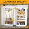imageGreenvelly Metal Garage Storage Cabinet with 2 Doors and 4 Adjustable Shelves 72H Steel Lockable Storage CabinetTall Metal Cabinet Locking File Cabinet for OfficeHome Garage Gym SchoolWhite