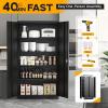 imageGreenvelly Metal Garage Storage Cabinet with 2 Doors and 4 Adjustable Shelves 72H Steel Lockable Storage CabinetTall Metal Cabinet Locking File Cabinet for OfficeHome Garage Gym SchoolBlack