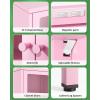 imageGreenvelly Metal Glass Display Cabinet with 5Tier Storage Shelves Tall Curio Cabinets with Glass Doors and Shelves Pink Steel Cabinet Collectibles Display Case for Home Office Living Room PantryPink