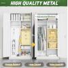 imageGreenvelly Metal Wardrobe Closet with Doors and Shelves72quot Armoire Wardrobe Closet for Hanging Clothes for Office Home School EmployeeGymWhite36quot W x 18quot DWarm StyleWhite