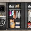 imageGreenvelly Metal Wardrobe Closet with Doors and Shelves72quot Armoire Wardrobe Closet for Hanging Clothes for Office Home School EmployeeGymWhite36quot W x 18quot DWarm StyleBlack
