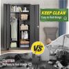 imageGreenvelly Metal Wardrobe Closet with Doors and Shelves72quot Armoire Wardrobe Closet for Hanging Clothes for Office Home School EmployeeGymWhite36quot W x 18quot DWarm StyleBlack