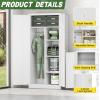 imageGreenvelly Metal Wardrobe Closet with Doors and Shelves72quot Armoire Wardrobe Closet for Hanging Clothes for Office Home School EmployeeGymWhite36quot W x 18quot DWarm StyleWhite