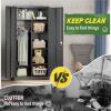imageGreenvelly Metal Wardrobe Closet with Doors and Shelves72quot Armoire Wardrobe Closet for Hanging Clothes for Office Home School EmployeeGymWhite36quot W x 18quot DWarm StyleBlack