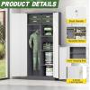 imageGreenvelly Metal Wardrobe Closet with Doors and Shelves72quot Armoire Wardrobe Closet for Hanging Clothes for Office Home School EmployeeGymWhite36quot W x 18quot DWarm StyleGrey White