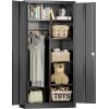 imageGreenvelly Metal Wardrobe Closet with Doors and Shelves72quot Armoire Wardrobe Closet for Hanging Clothes for Office Home School EmployeeGymWhite36quot W x 18quot DWarm StyleBlack