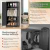imageGreenvelly Metal Wardrobe Closet with Doors and Shelves72quot Armoire Wardrobe Closet for Hanging Clothes for Office Home School EmployeeGymWhite36quot W x 18quot DWarm StyleBlack