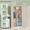 imageGreenvelly Metal Wardrobe Closet with Doors and Shelves72quot Armoire Wardrobe Closet for Hanging Clothes for Office Home School EmployeeGymWhite36quot W x 18quot DWarm StyleGrey