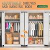 imageGreenvelly Metal Wardrobe Closet with Doors and Shelves72quot Armoire Wardrobe Closet for Hanging Clothes for Office Home School EmployeeGymWhite36quot W x 18quot DWarm StyleWhite