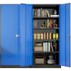 imageGreenvelly Metal Garage Storage Cabinet 72Locking Steel Storage Cabinet with 2 Doors and 4 Adjustable Shelves for Home OfficeSchoolFileGray WhiteBlack Blue