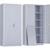 imageGreenvelly Metal Garage Storage Cabinet with 2 Doors and 4 Adjustable Shelves 72H Steel Lockable Storage CabinetTall Metal Cabinet Locking File Cabinet for OfficeHome Garage Gym SchoolDark Grey