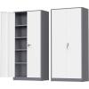 imageGreenvelly Metal Garage Storage Cabinet with 4 Swivel Wheels 73 Black Storage Cabinet on Wheels Rolling Tool Cabinet with Locking Doors and Shelves for Home Basement Kitchen Pantry WarehouseGray White