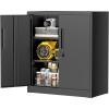 imageGreenvelly Metal Garage Storage Cabinet with 4 Swivel Wheels 73 Black Storage Cabinet on Wheels Rolling Tool Cabinet with Locking Doors and Shelves for Home Basement Kitchen Pantry WarehouseBlack