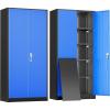imageGreenvelly Metal Garage Storage Cabinet with Wheels 73quot White Steel Rolling Cabinet with 2 Door Lock and Adjustable ShelvesLocking Storage Cabinet for Garage Home Office Utility RoomBlack Blue