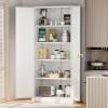 imageGreenvelly Metal Storage Cabinet 72quot Locking Metal Garage Storage Cabinet with Doors and 4 Adjustable Shelves Lockable Steel Cabinet for Home Office Garage Shop School White Grey 32quot W x 16quot DWhite1